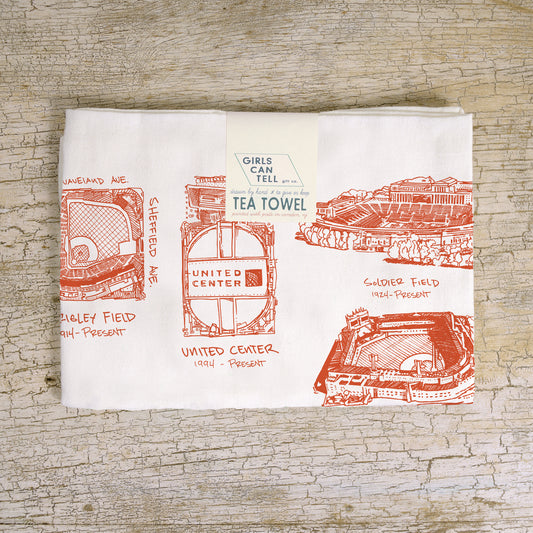 Chicago Stadiums Tea Towel