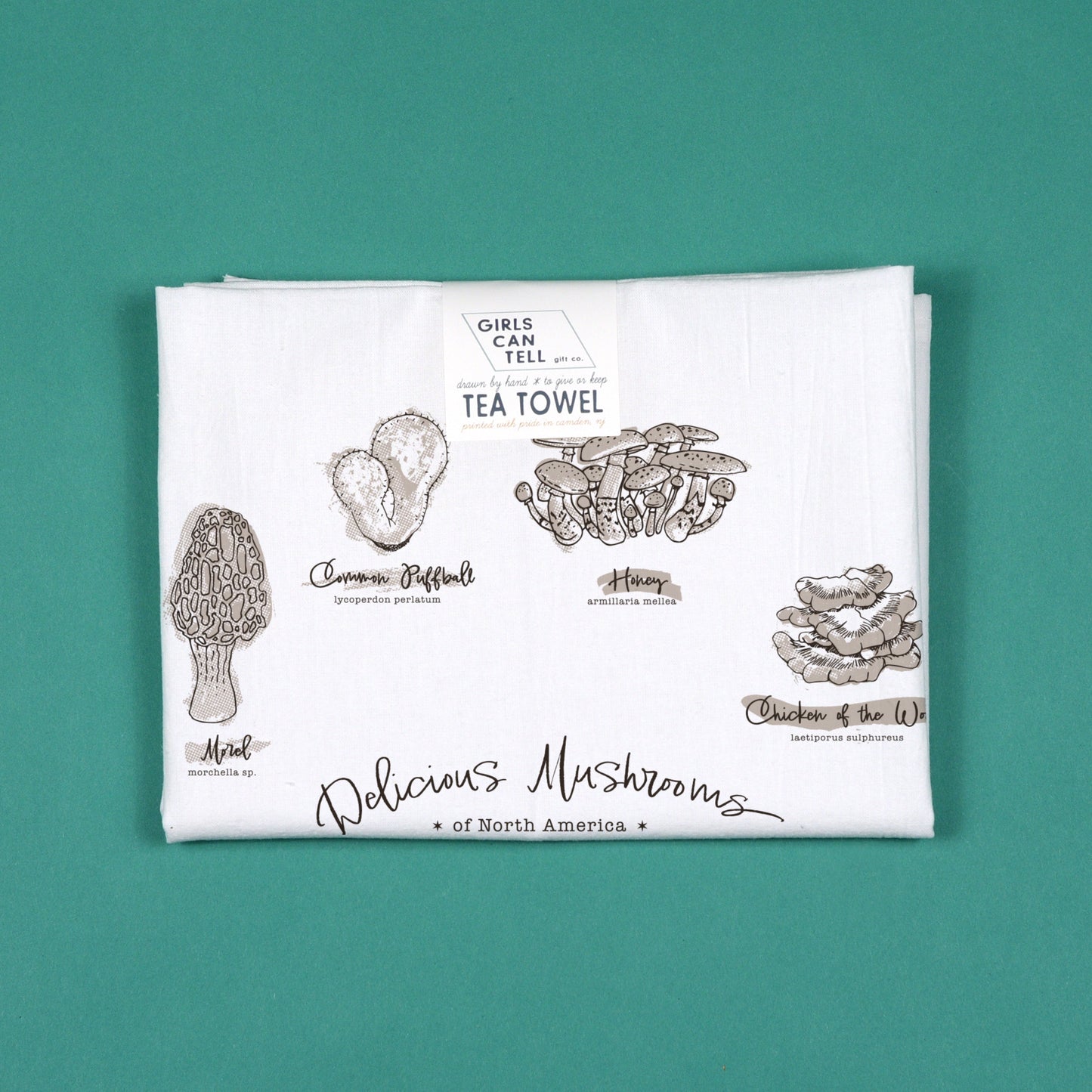 Delicious Mushrooms Tea Towel