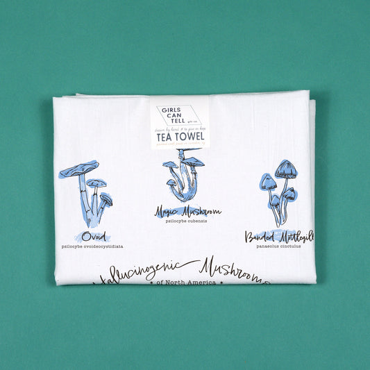 Hallucinogenic Mushrooms Tea Towel