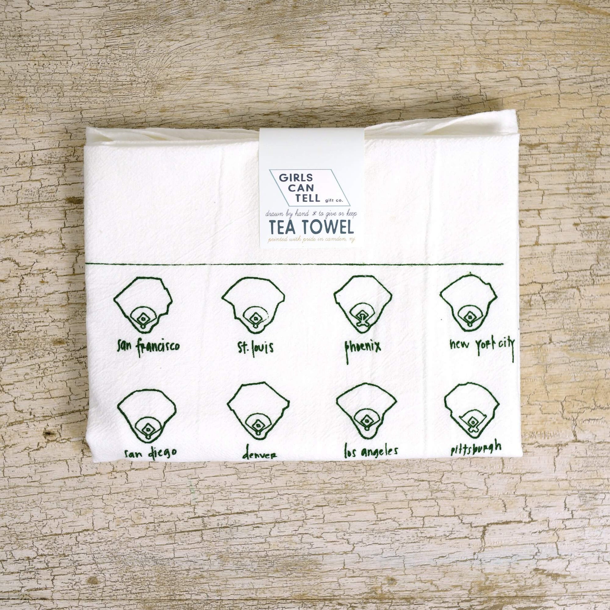 Baseball tea towel - National League Fields