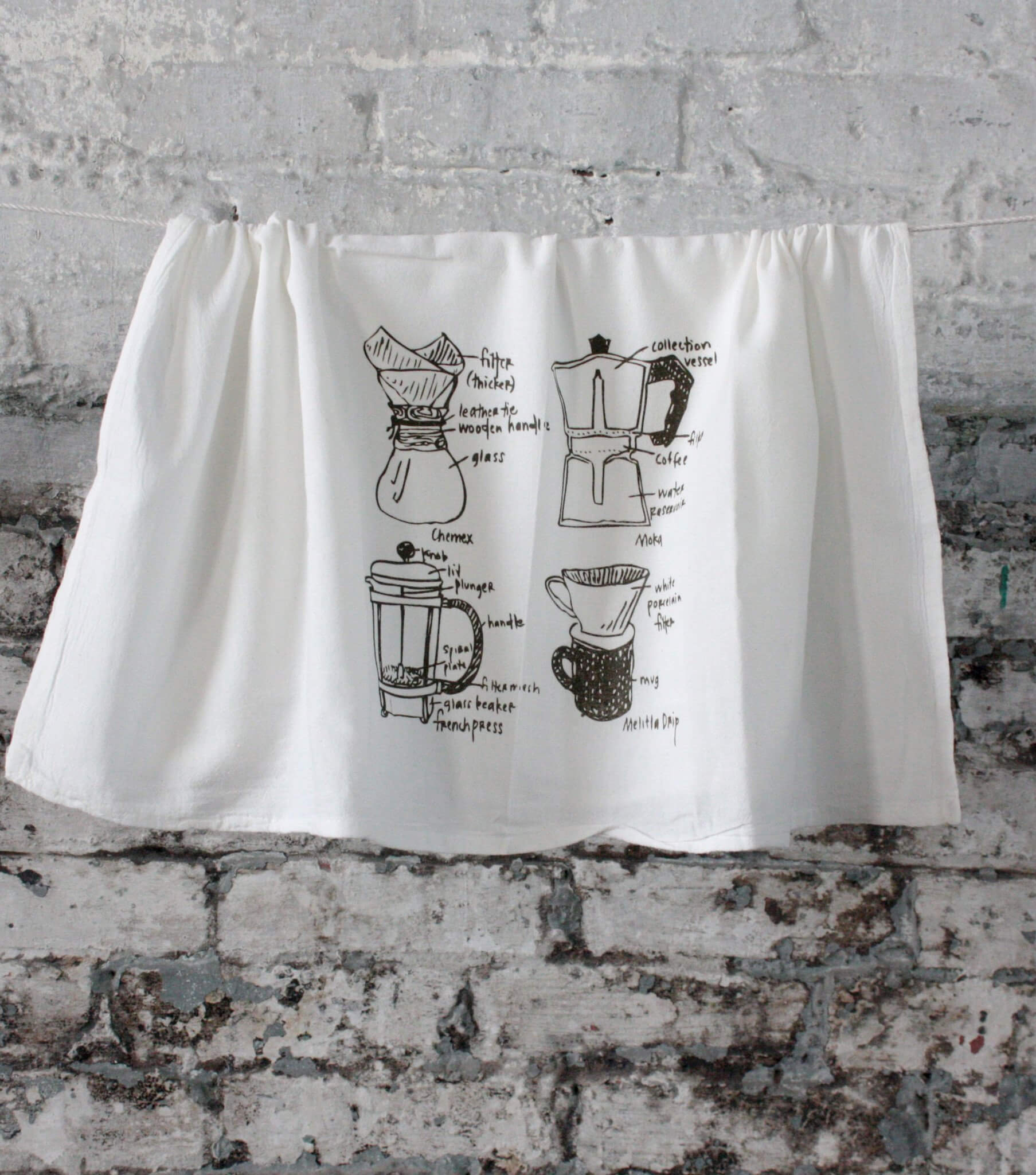 Coffee maker tea towel