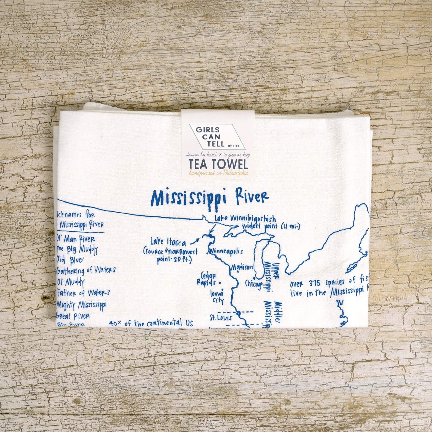 Mississippi River Tea Towel