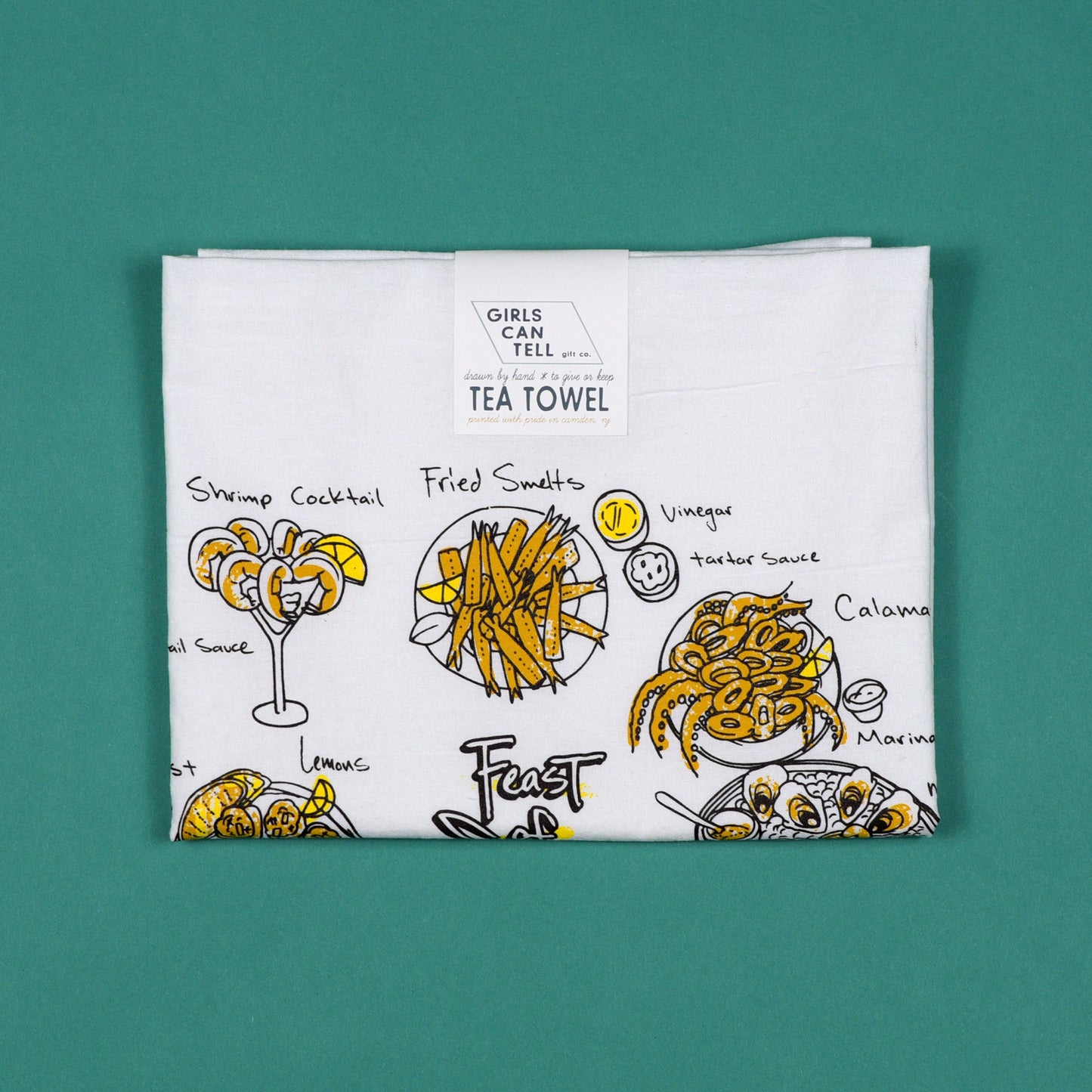 Seven Fishes Tea Towel