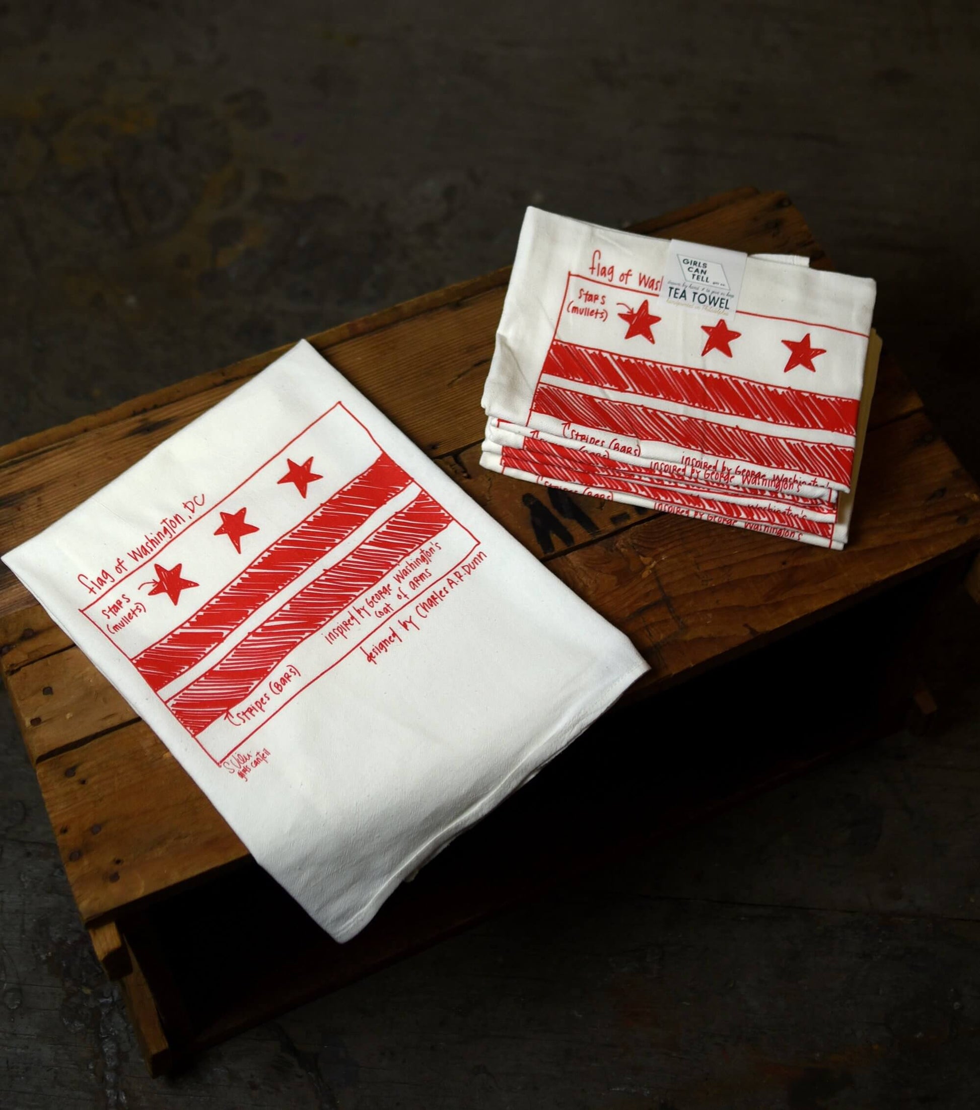 Washington DC Flag Tea Towels