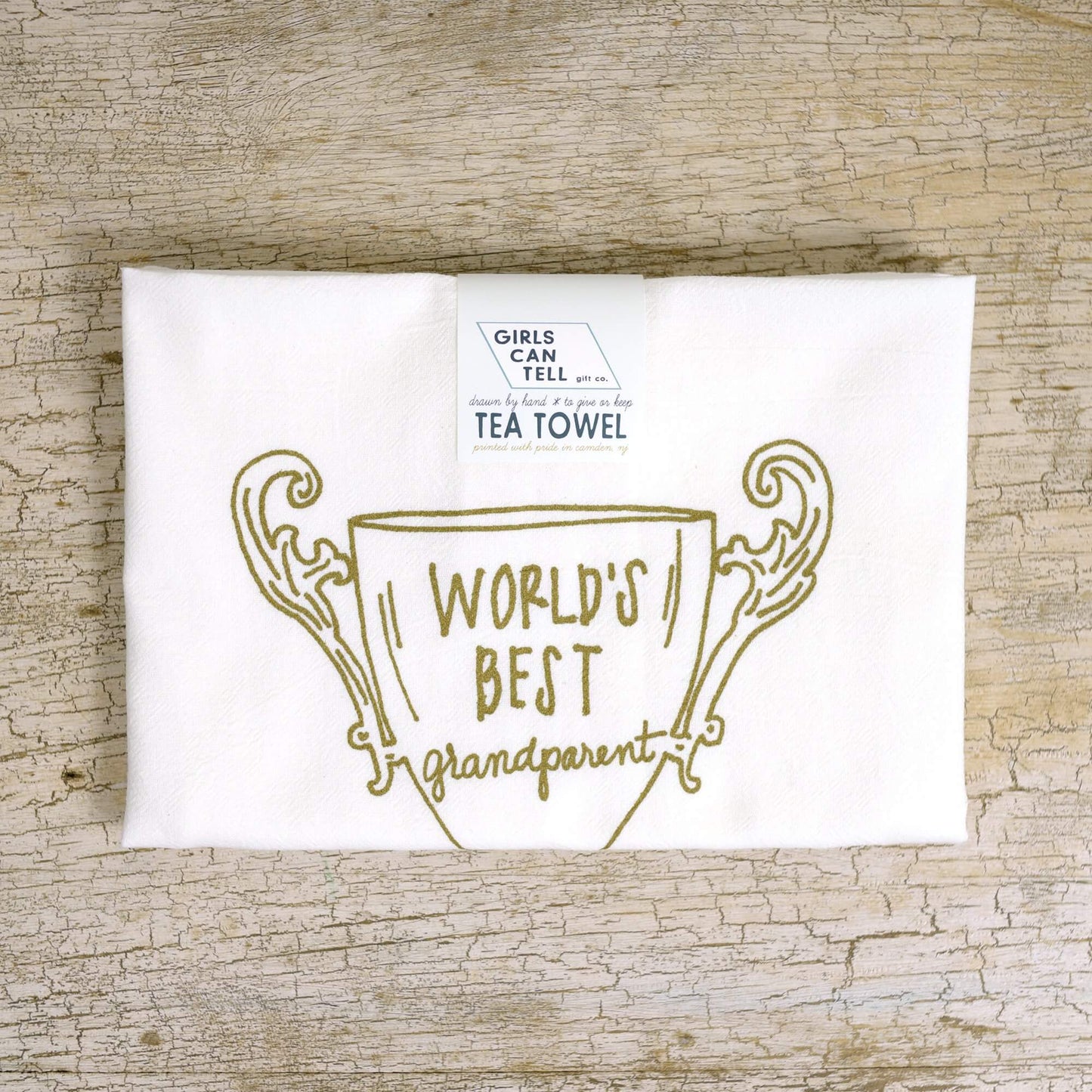 World's Best Grandparent tea towel